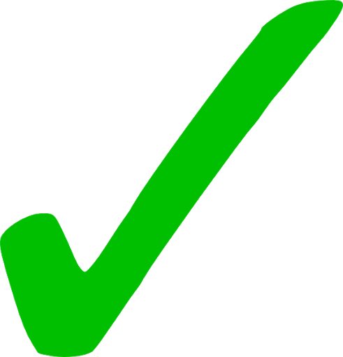Green check mark.